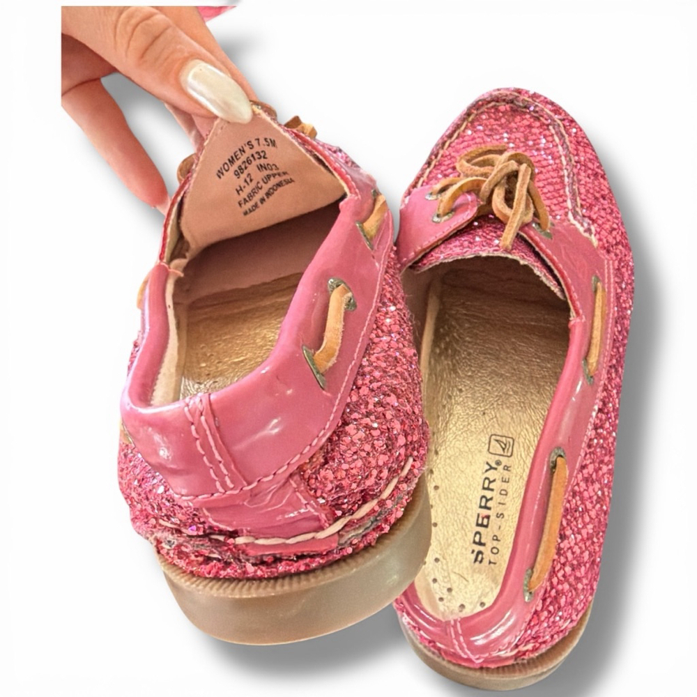 Women's Sperry Pink Glitter Boat Shoes Flats & Loafers Size 7.5 - Picture 6 of 6